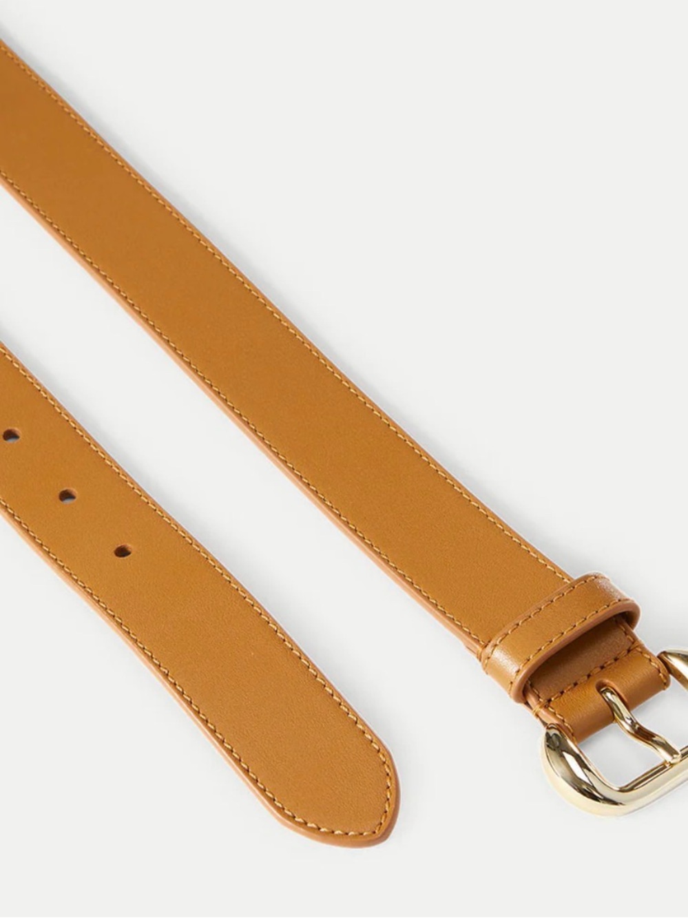 Veronica Beard Jane Leather Belt Tan Gold Buckle NWT Italy Gavazzeni size SMALL - Picture 2 of 3
